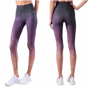 AR-33 Alpha High Waist Ombré Leggings Purple Yoga High Rise 7/8 Length Active M